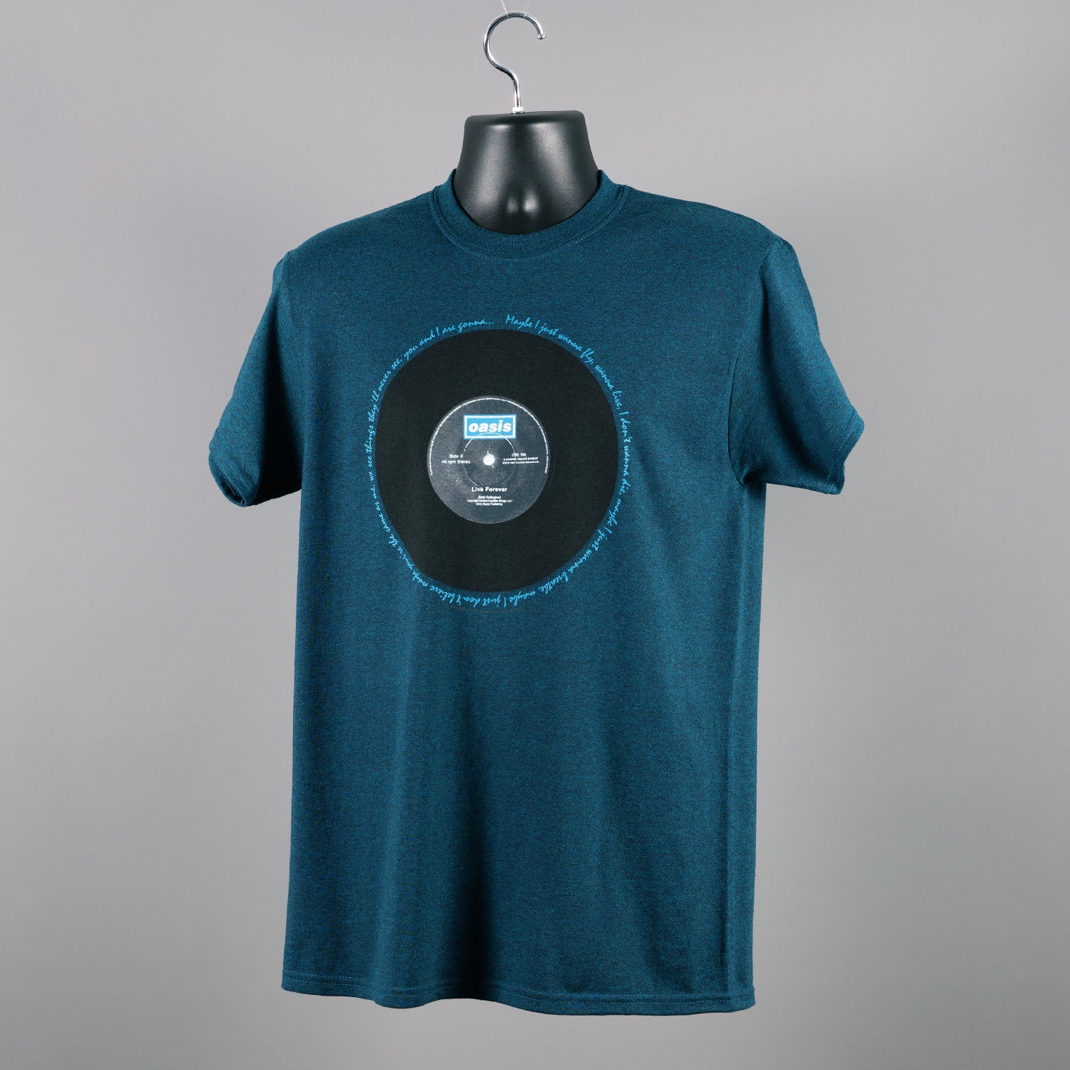 Oasis - Live Forever T Shirt - Denim Blue