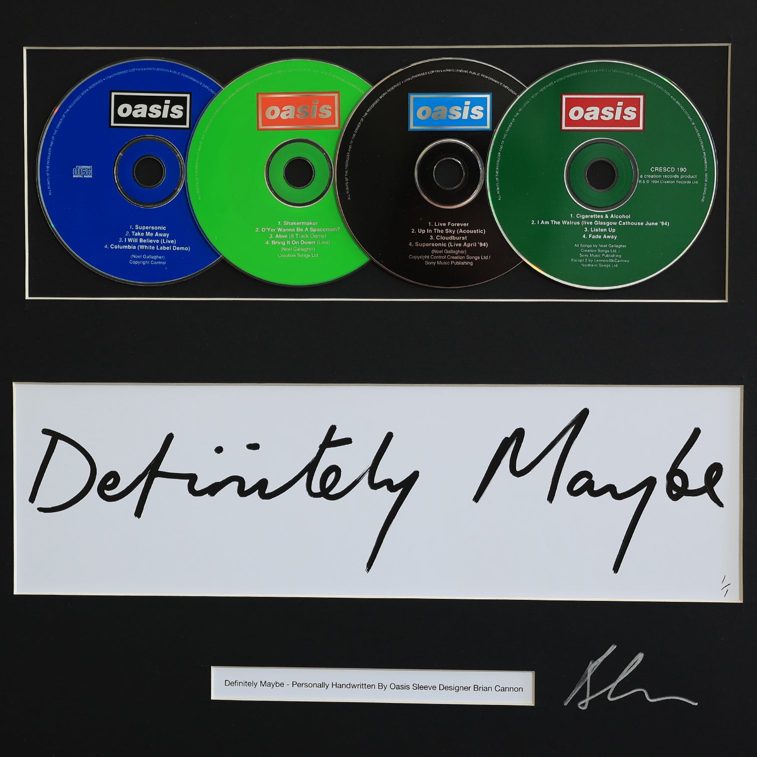 Definitely Maybe Oasis - Definitely Maybe - Handwritten & 4 CDs - New Item – Microdot ...