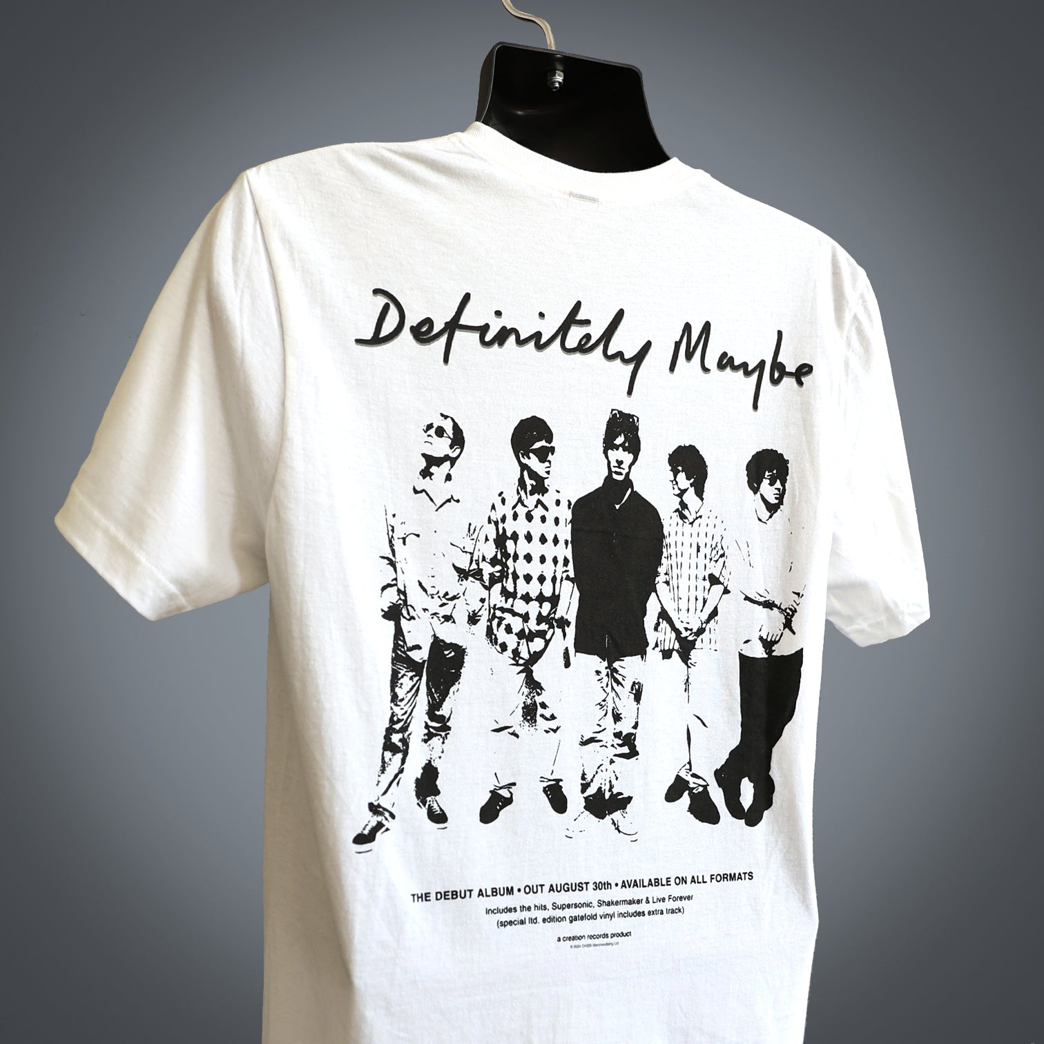 Buy the Rock Off Oasis Definitely Maybe Ticket Stub T-Shirt in White Buy the Rock Off Oasis Definitely Maybe Ticket Stub T-Shirt in White