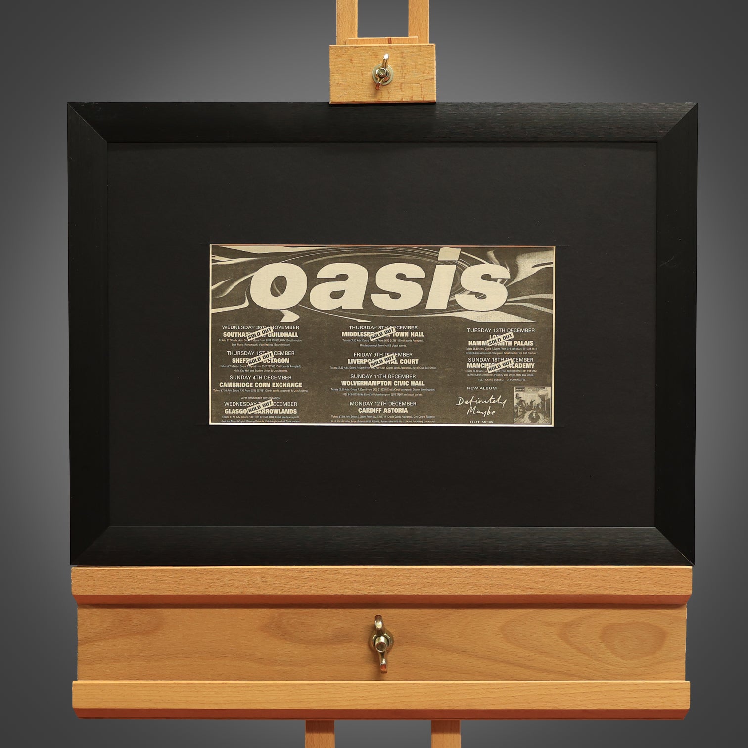 Oasis - Sold Out December 1994 Tour original press ad - New Item