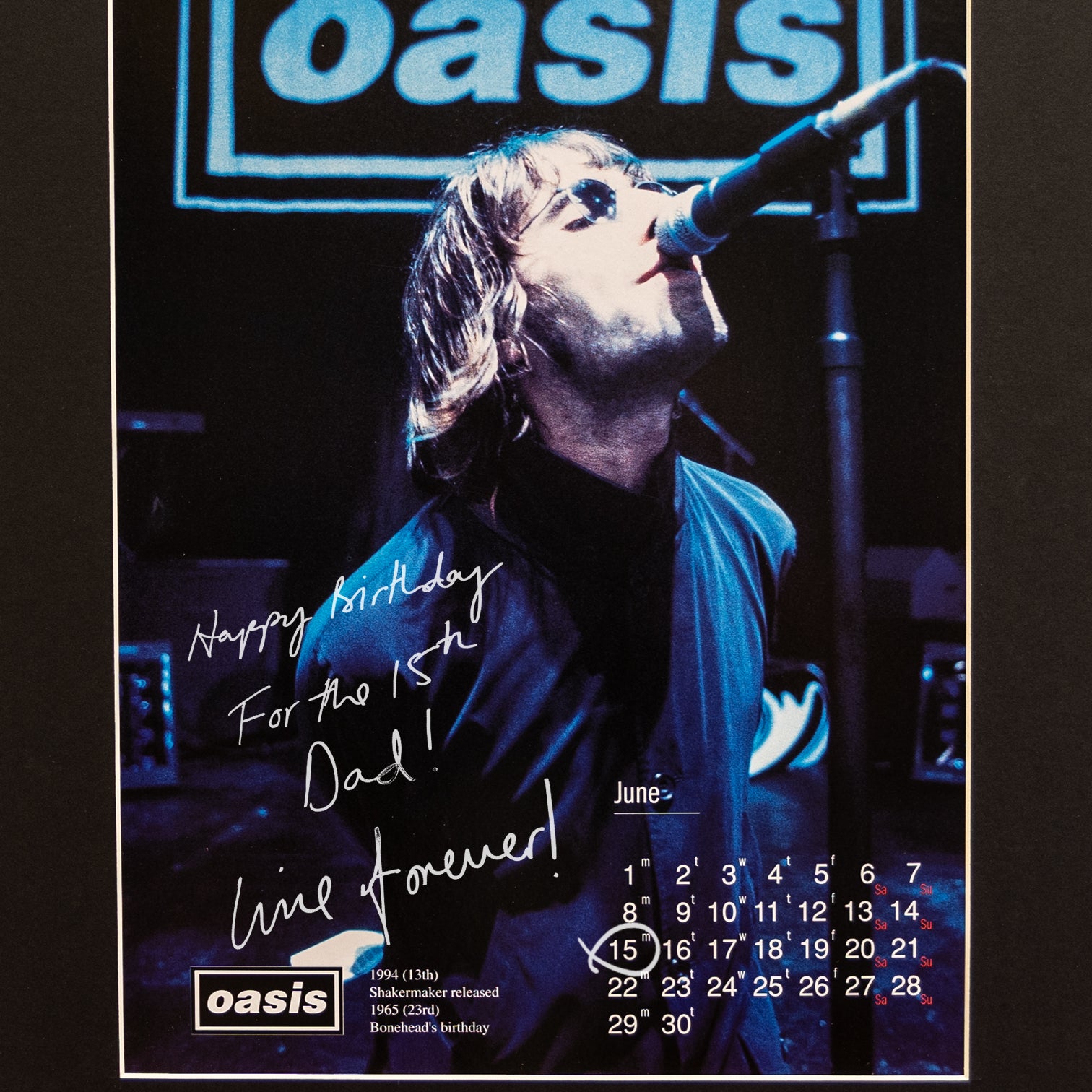 Oasis - May Personalised Calendar.