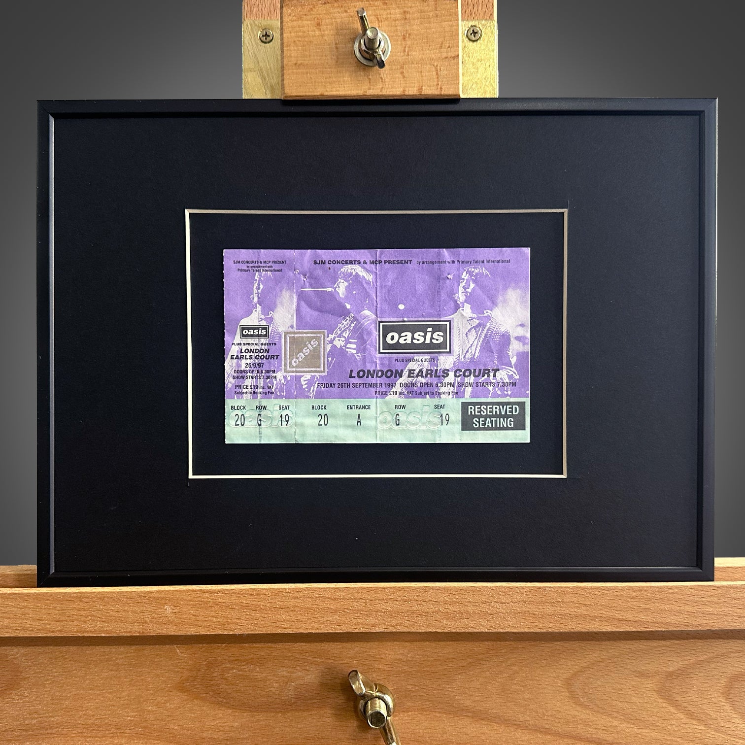 Oasis - UNUSED Earls Court 1997 Framed Ticket - New Item 
