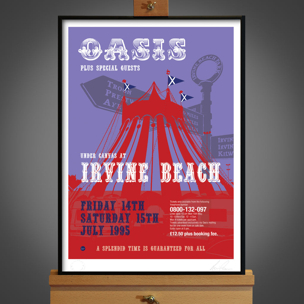 Oasis - Live At Irvine Beach - Gig Poster - New Item