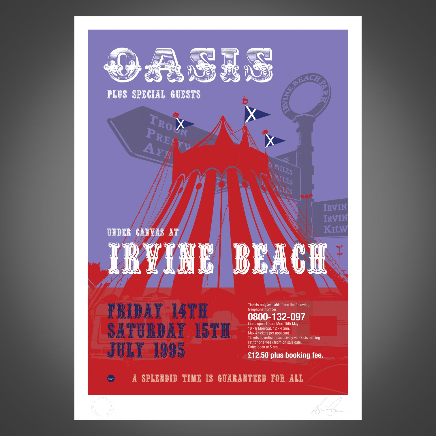 Oasis - Live At Irvine Beach - Gig Poster - New Item