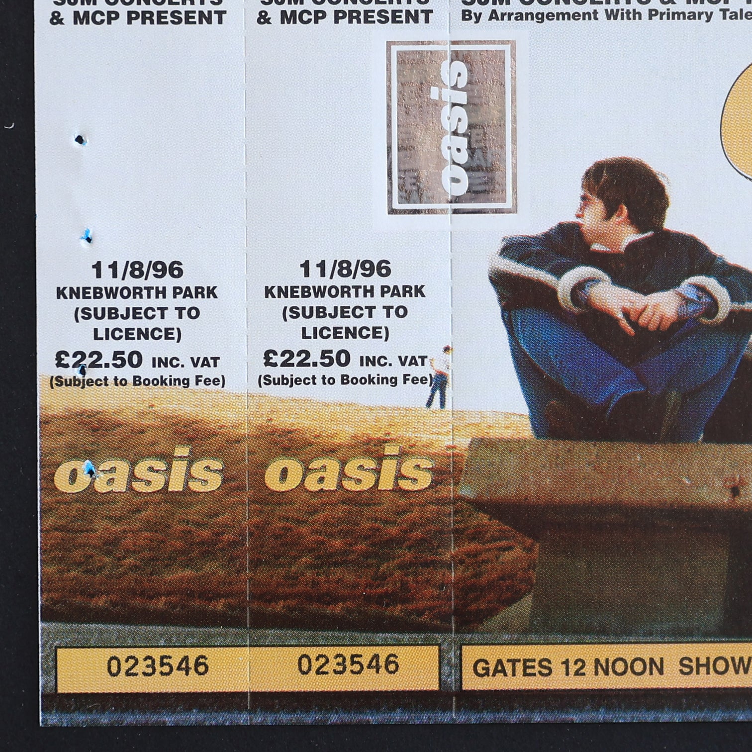 Oasis - RARE - DOUBLE STUB UNUSED Knebworth 1996 Ticket - New Item