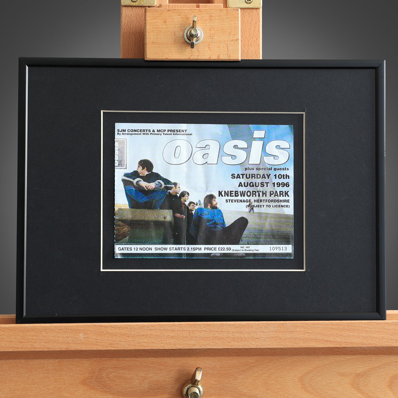 Oasis - Knebworth Saturday Ticket Framed  - New Item