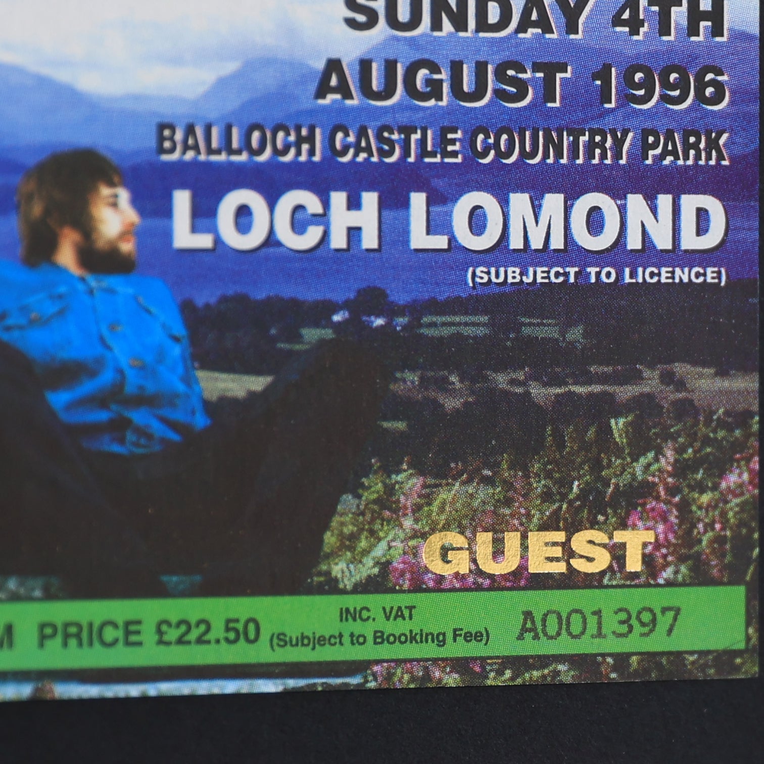 Oasis - RARE - DOUBLE STUB UNUSED Loch Lomond 1996 Ticket - New Item
