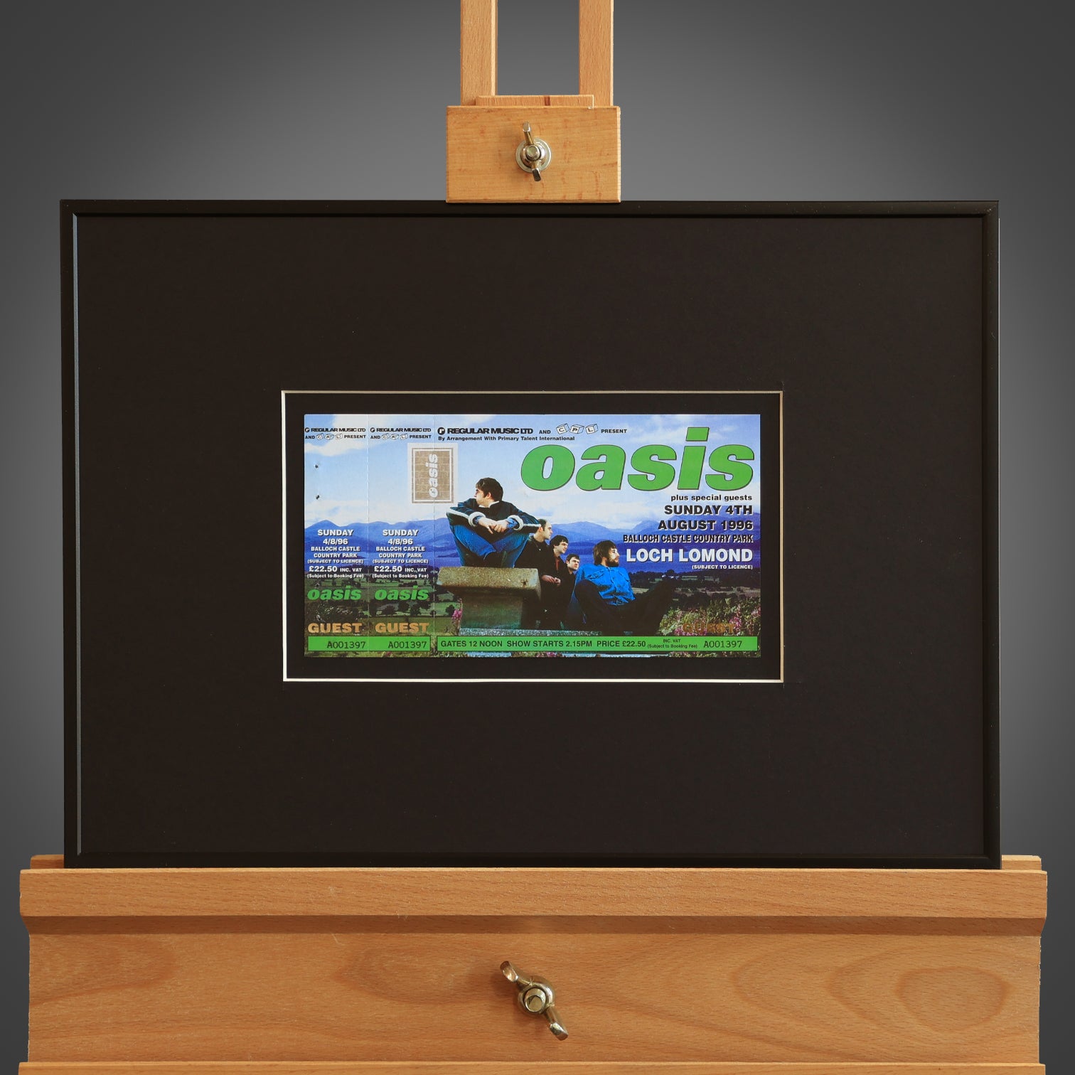 Oasis - RARE - DOUBLE STUB UNUSED Loch Lomond 1996 Ticket - New Item