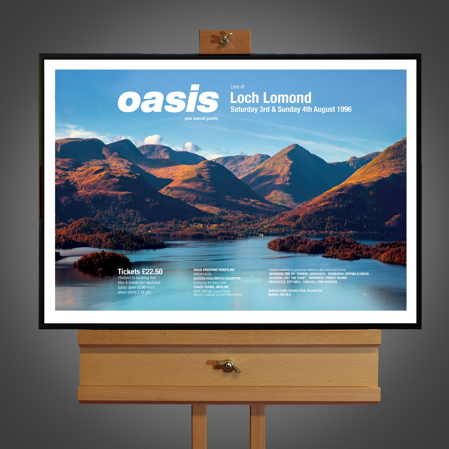 Oasis - Live At Loch Lomond - Gig Poster - New Item