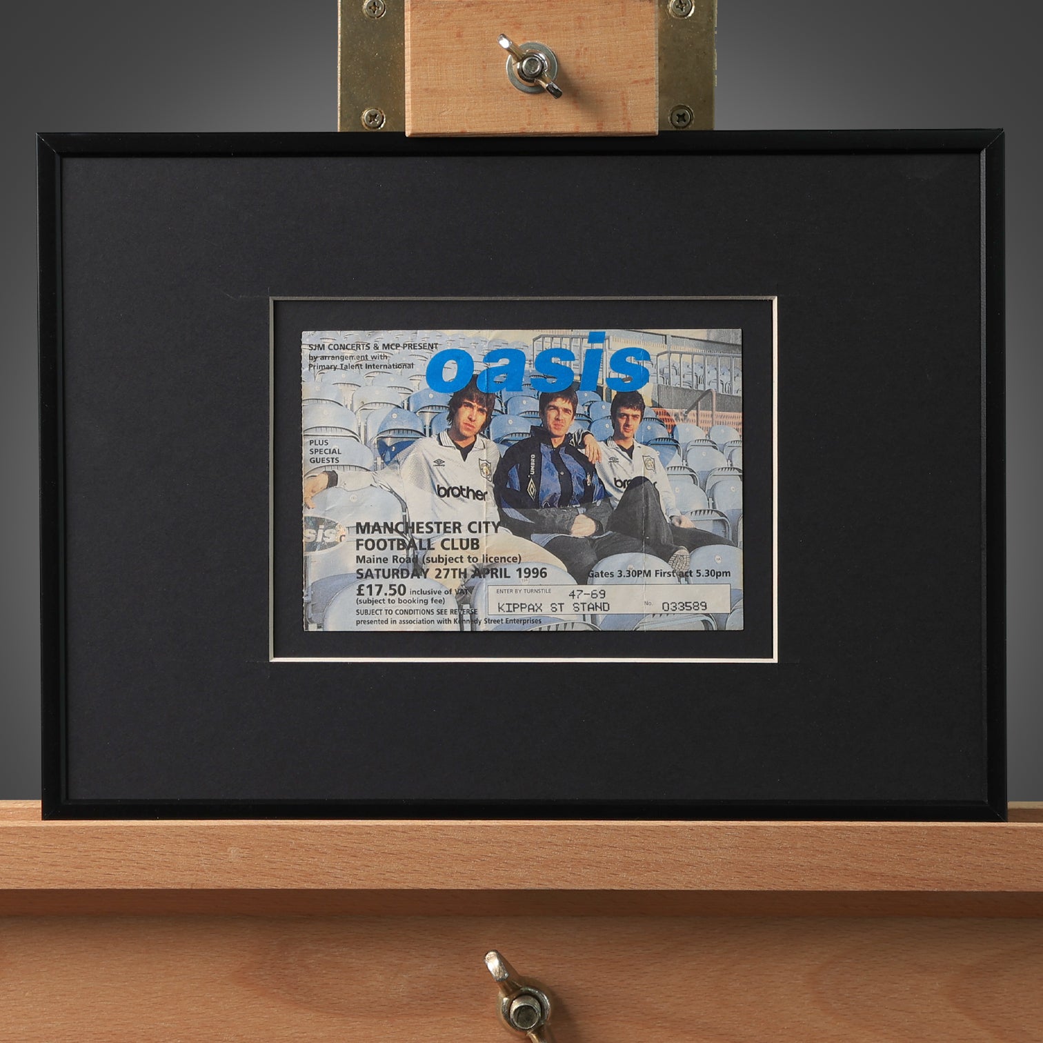 Oasis - Maine Road 1996 Framed Ticket - New Item