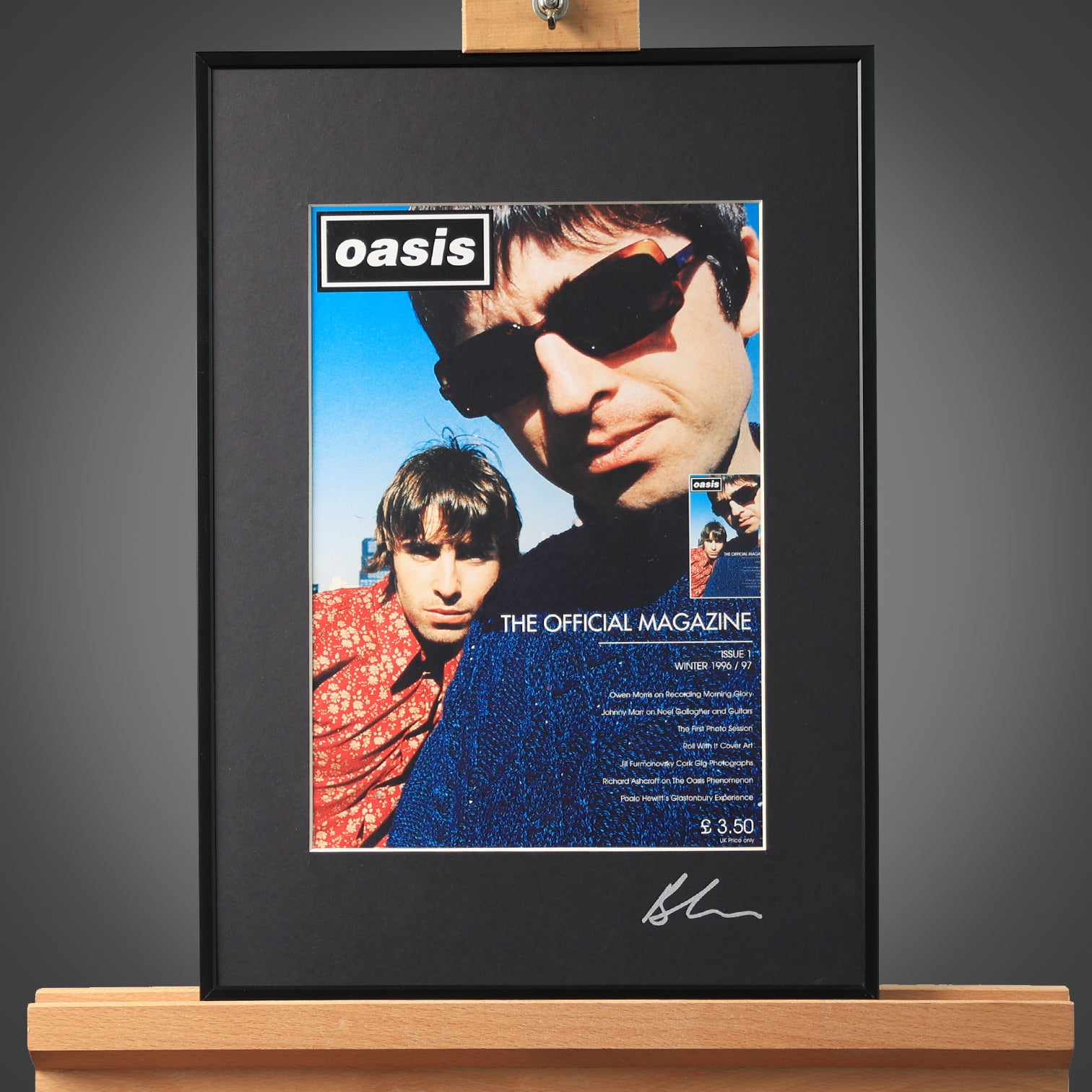 Oasis - The Official Magazine. Framed Cover Proof - New Item