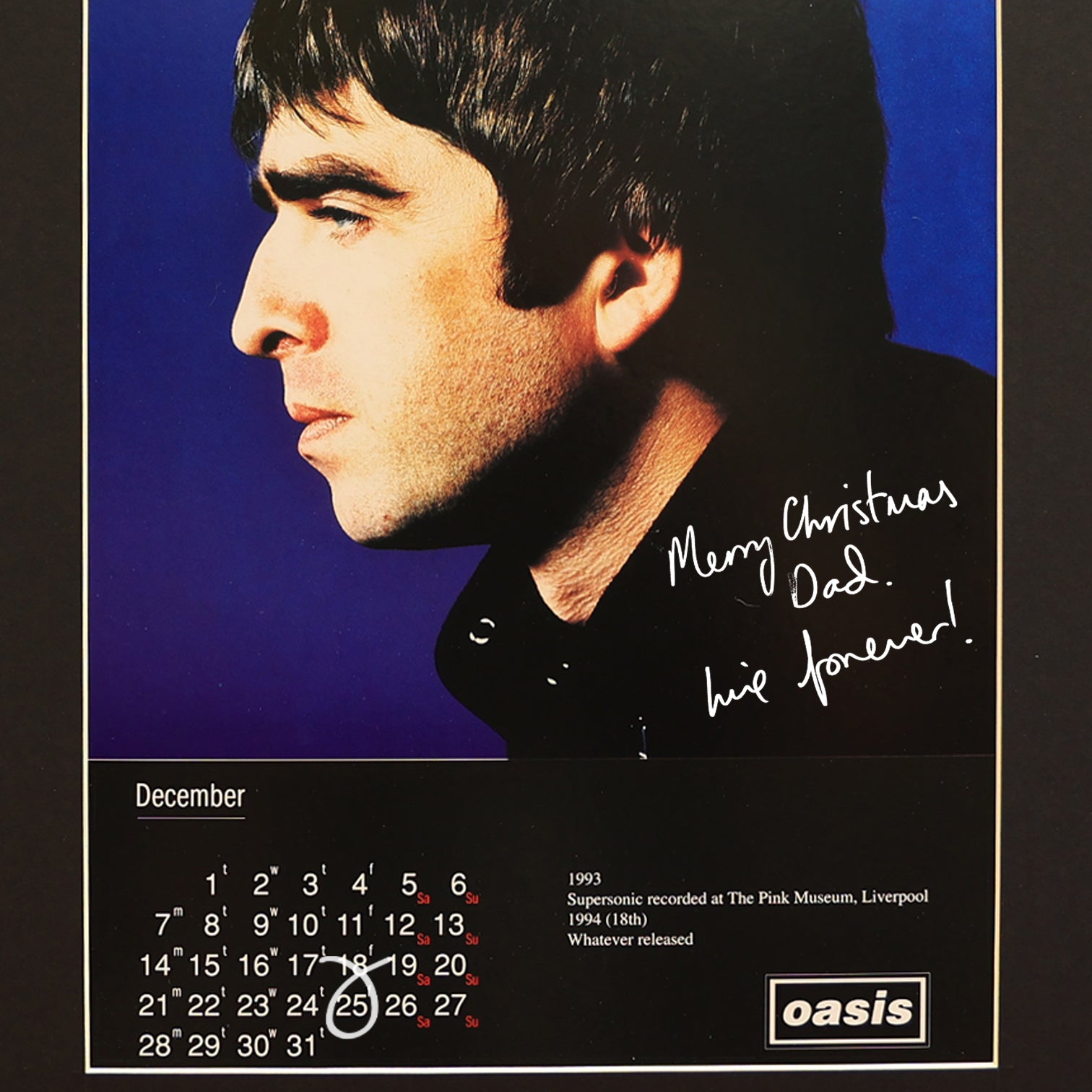 Oasis - December 1998 Personalised Calendar - New Item