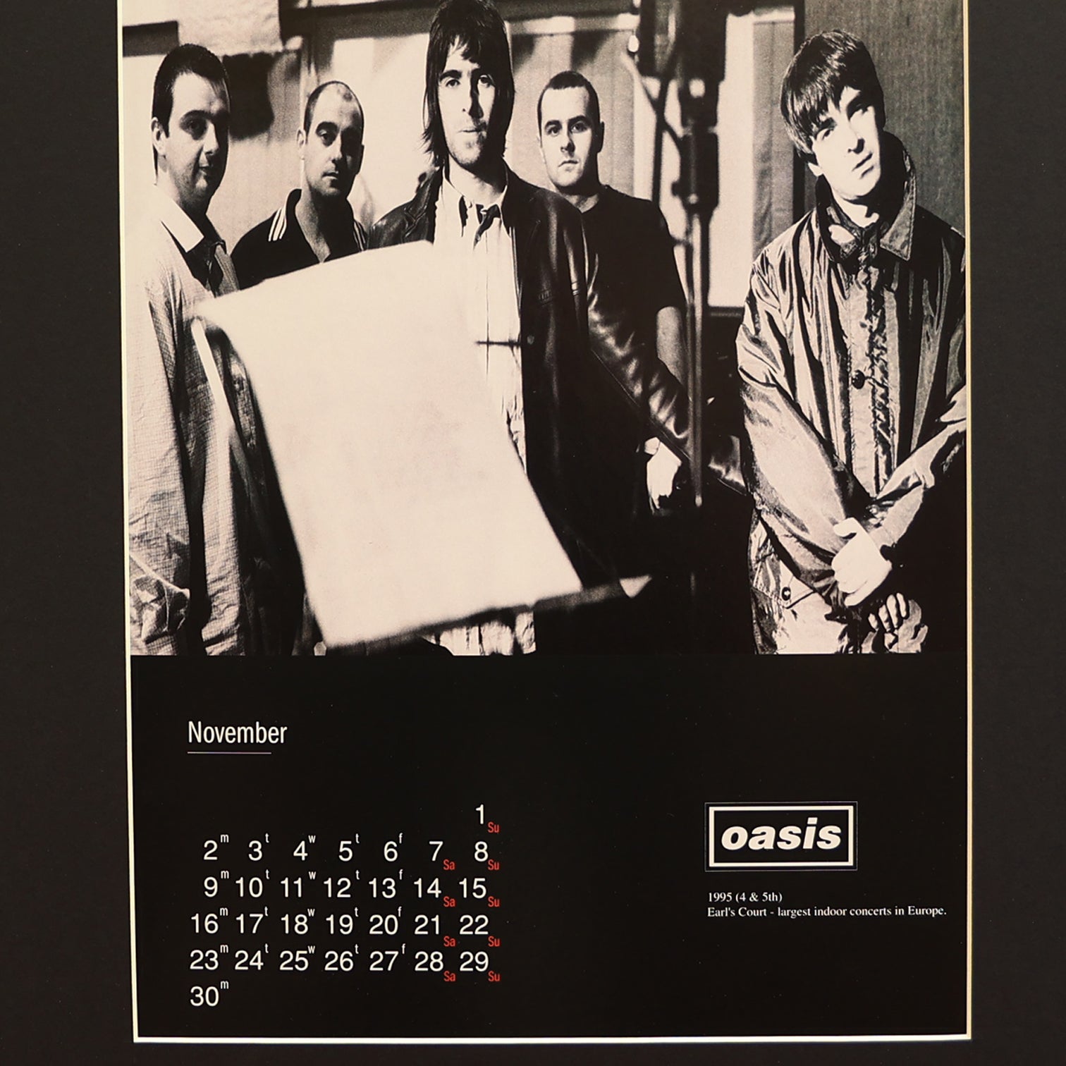 Oasis - November Personalised Calendar.