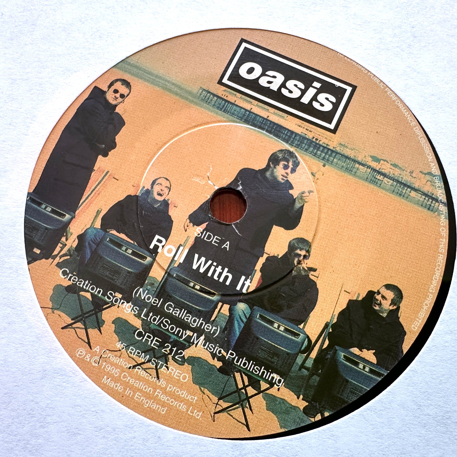 Oasis - UNPLAYED Roll With It - First Pressing - 7 Inch Vinyl