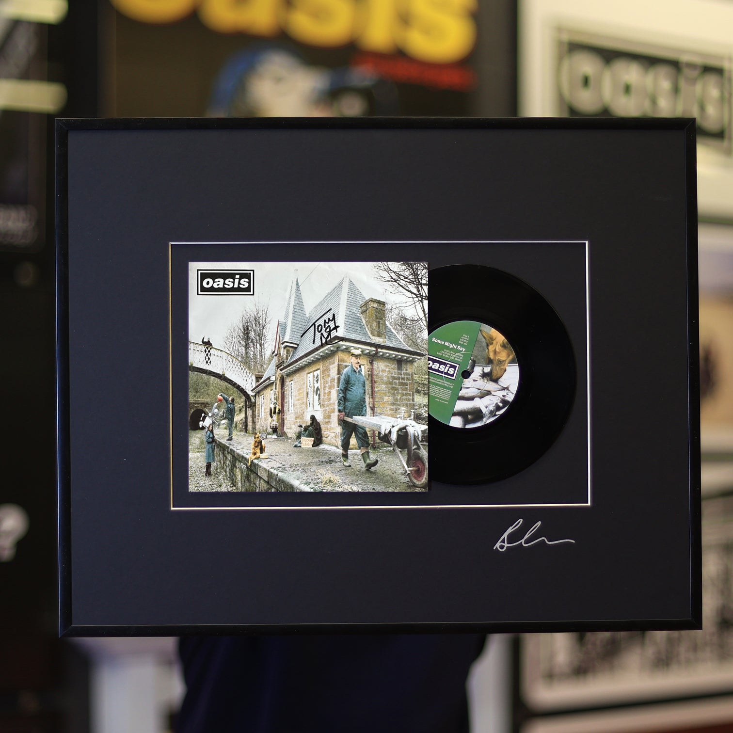 Oasis - Tony McCarroll Signed Some Might Say - Framed Vinyl - New Item
