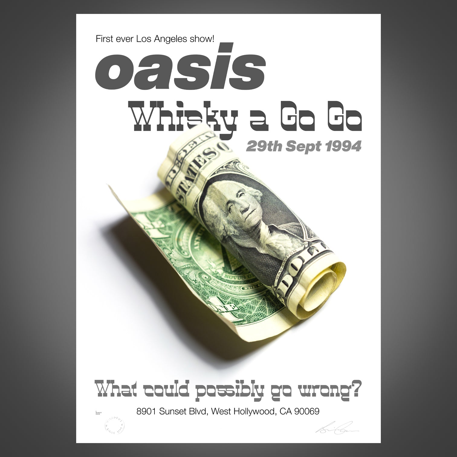 Oasis - Live At The Whisky a Go Go - Gig Poster - New Item