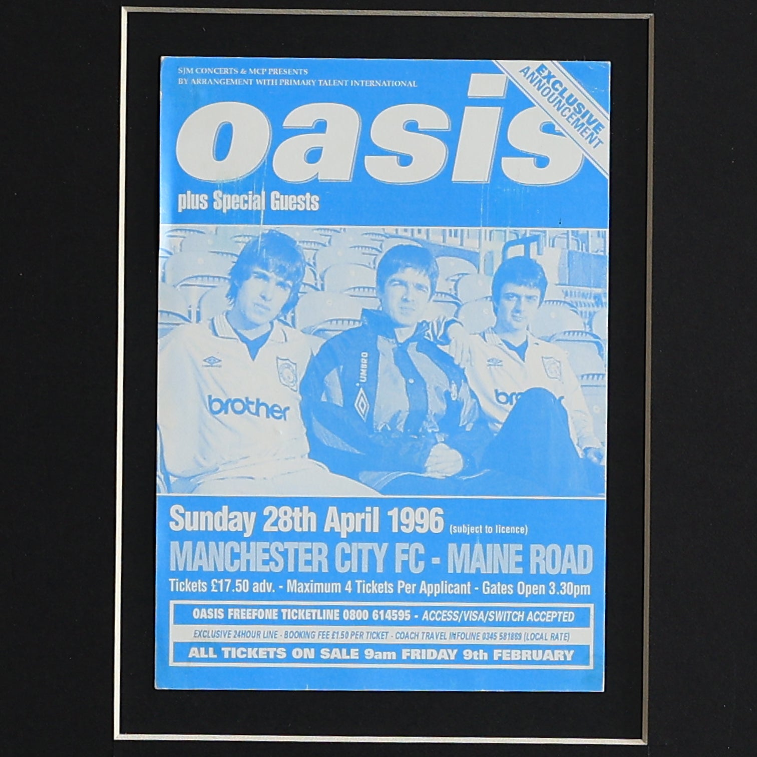 Oasis - Maine Road 1996 Framed Flyer - New Item