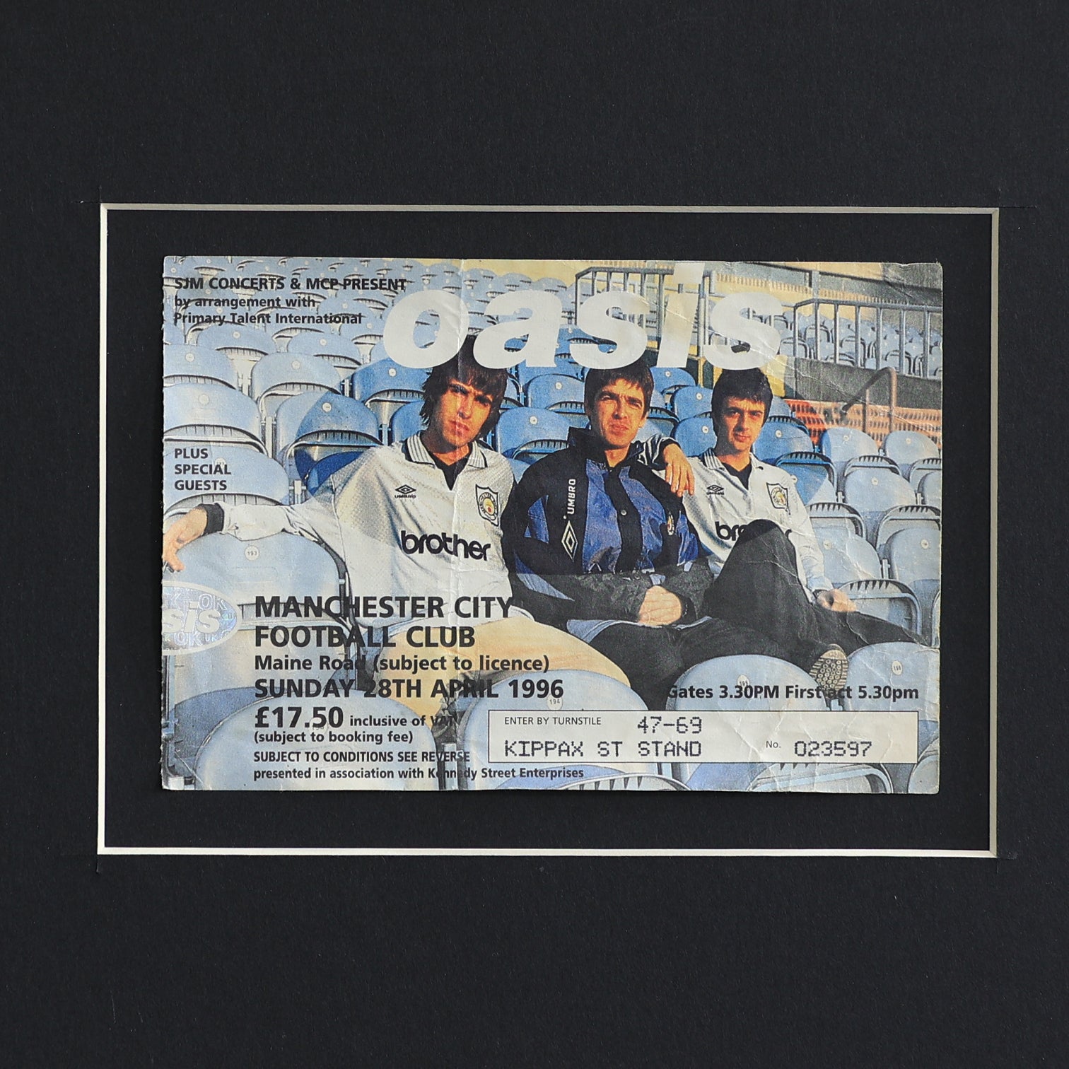 Oasis - Maine Road 1996 Framed Ticket - New Item
