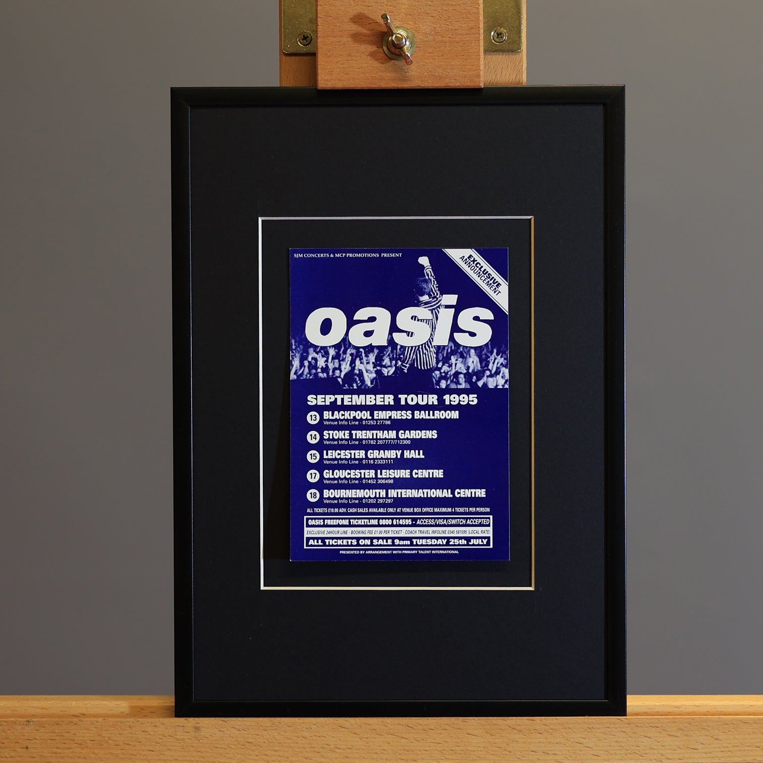 Oasis 1995 September Tour Announcement Card - New Item
