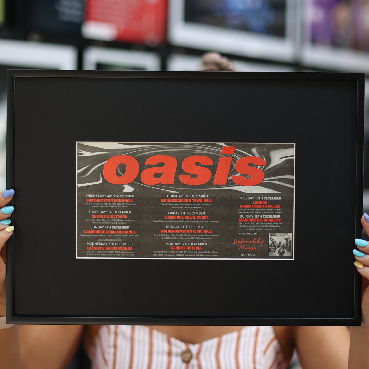 Oasis - December 1994 Tour original press ad.