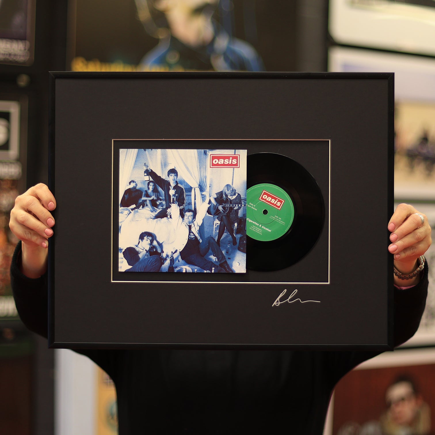 Oasis - Cigarettes & Alcohol - Framed 7 inch Vinyl - New Item