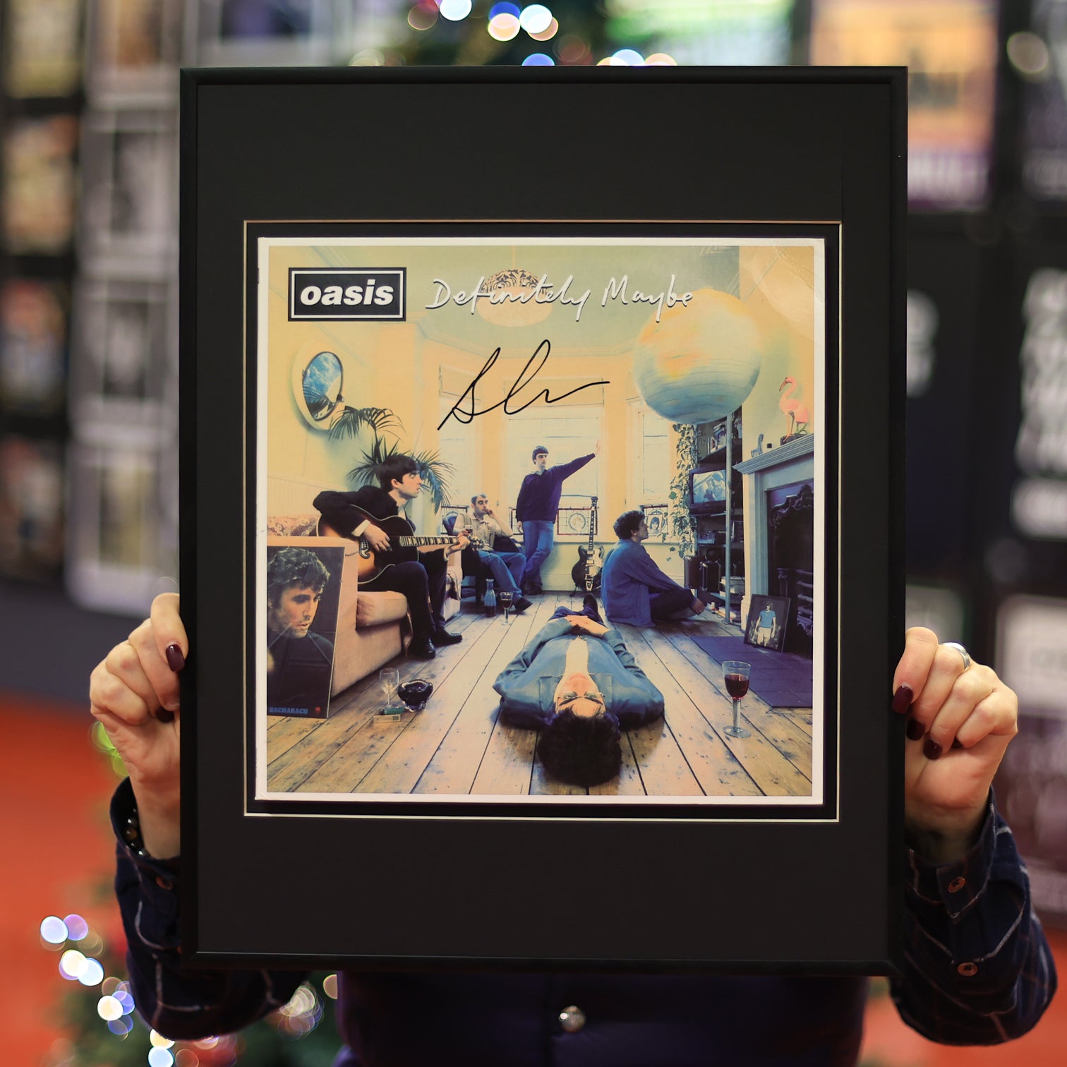Oasis - Definitely Maybe - Framed Signed Vinyl