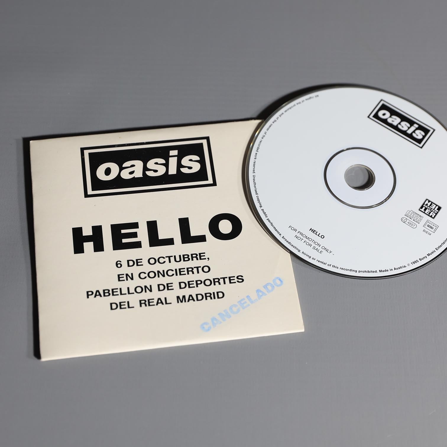 Oasis - Hello - Withdrawn Spanish Promo CD - New Item