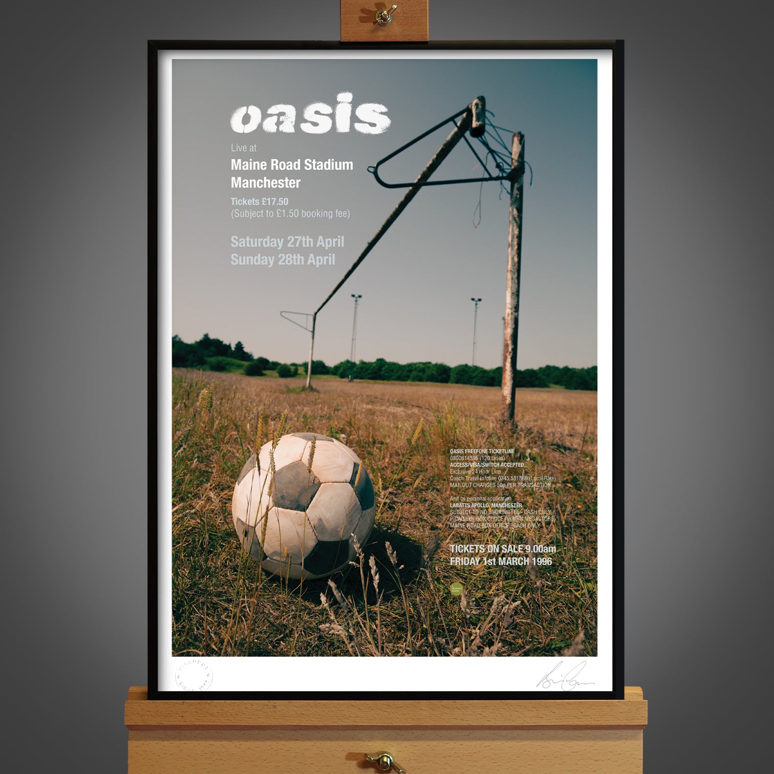 Oasis - Live At Maine Road - Gig Poster - New Item