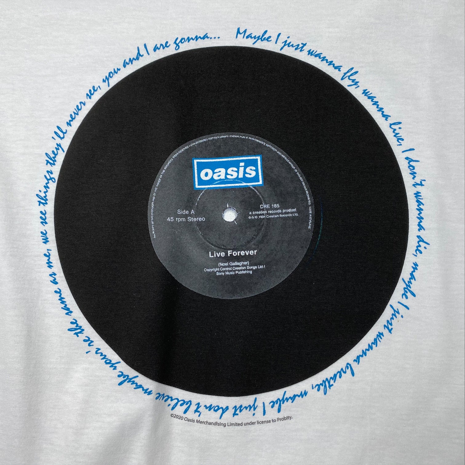 Oasis - Live Forever T Shirt - White