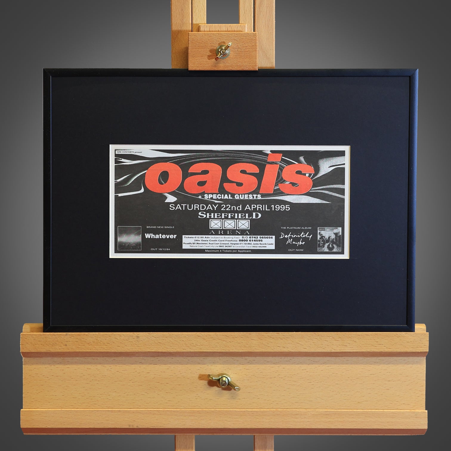 Oasis - Sheffield Arena 1995 Gig Ad - New Item