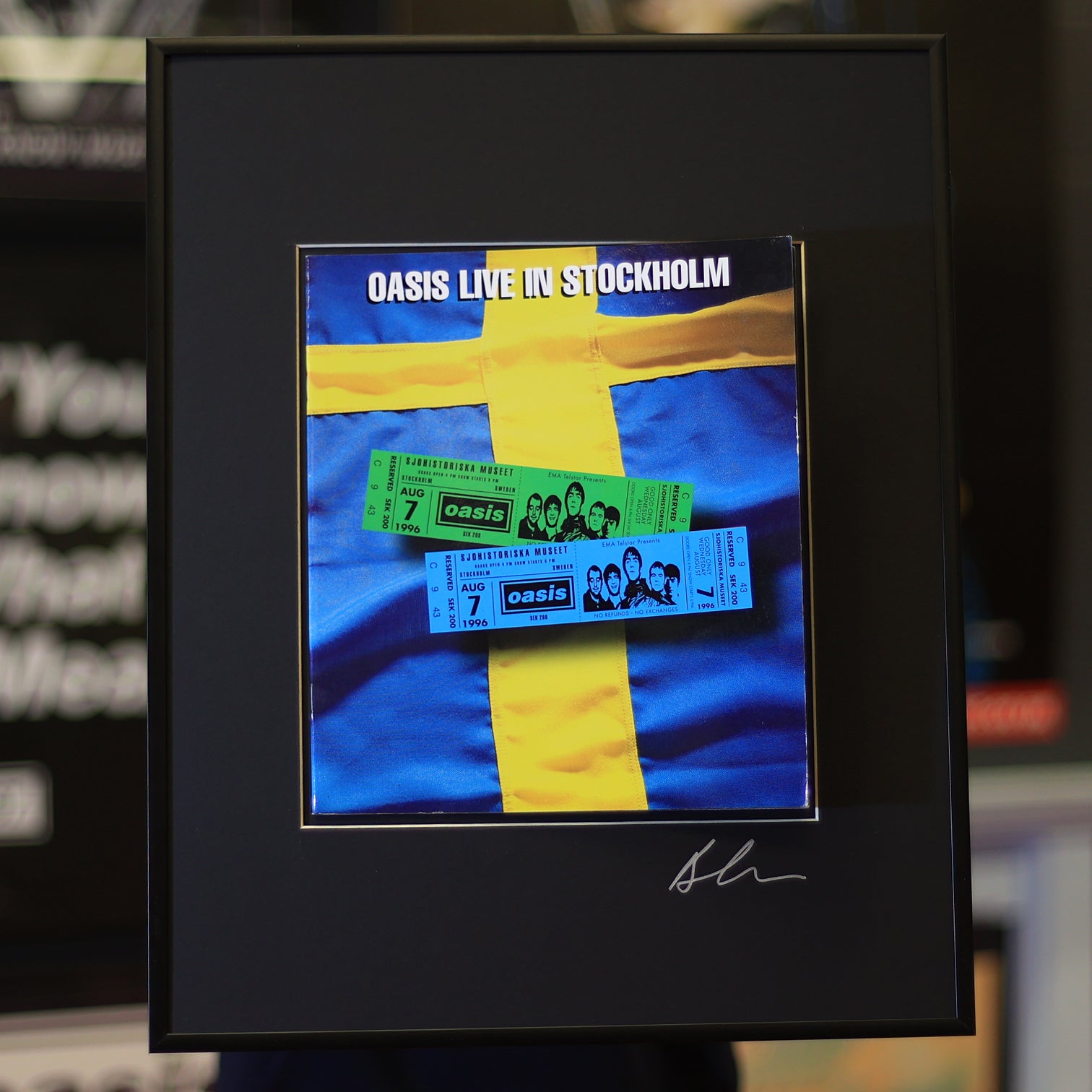 Oasis Live In Sweden Framed Signed Programme - New Item