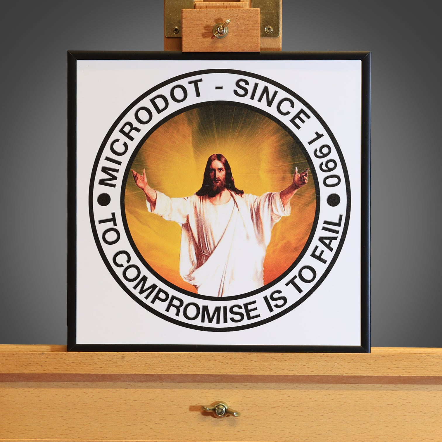 Microdot - To Compromise Is To Fail Framed Print - End Of Line