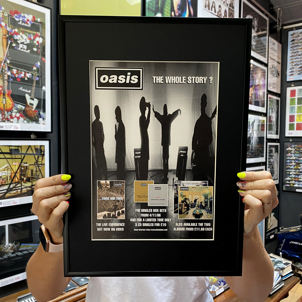 Oasis - 'The Whole Story' - Original 1996 Framed Press Ad - New Item