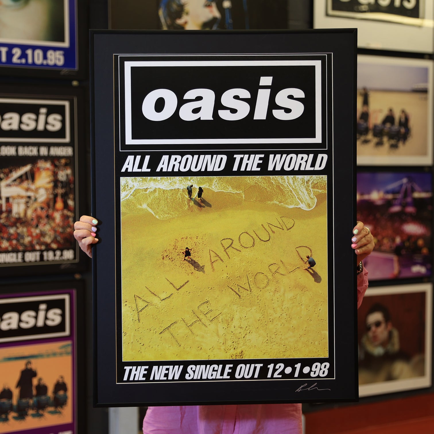 Oasis 'All Around The World' 1997 Original Street Flyposter