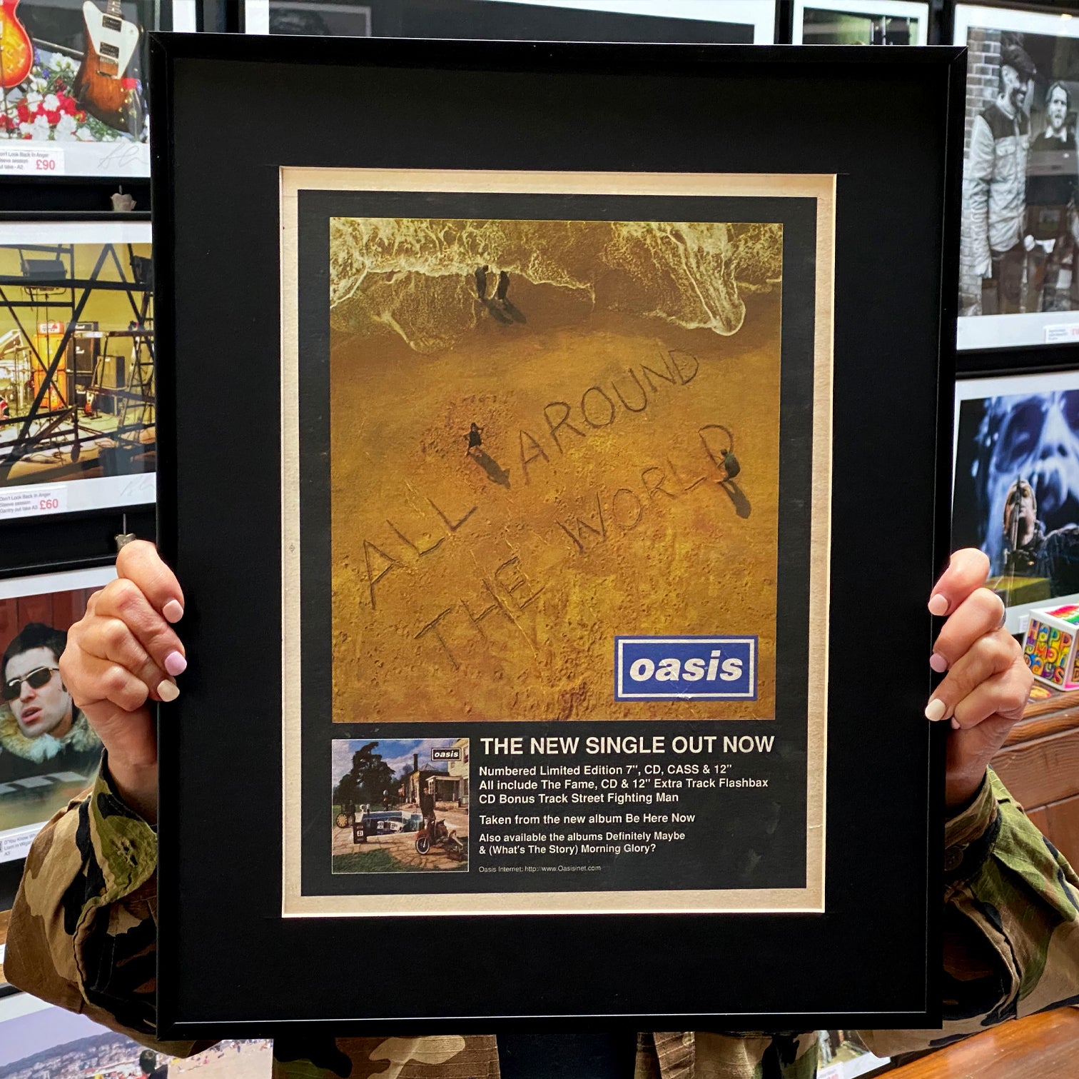 Original 1998 Oasis 'All Around The World' Press Ad.