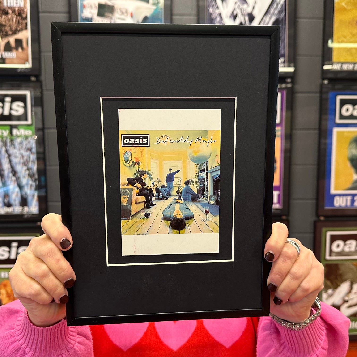 Oasis - Original 1994 'Definitely Maybe' Framed Promo Postcard - New Item